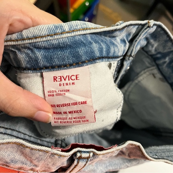 Revice Distressed Jeans Raw Hem Butt Rip Size 27 B2 - Picture 5 of 8